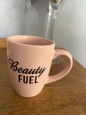 Pink "Beauty Fuel" Ceramic Coffee Mug - Brand Unknown